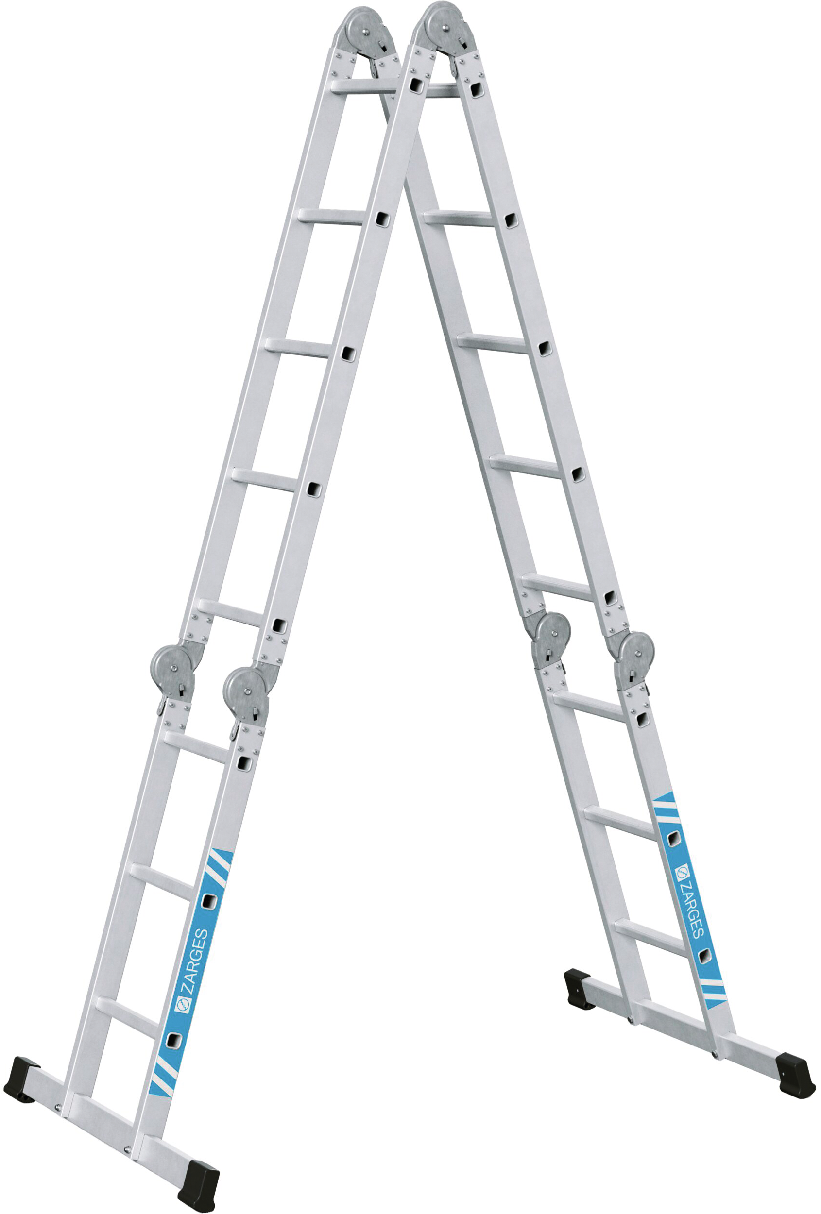 Vielzweckleiter 4-teilig 2x3+2x5 Sprossen max. Arbeitshöhe 5,50m Vielzweckleiter 4-teilig 2x3+2x5 Sprossen max. Arbeitshöhe 5,50m