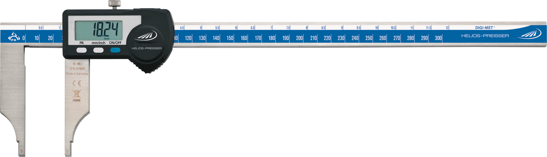 Werkstattmessschieber Digital IP65 DIGI-MET® Abl. 0,01mm ohne Spitzen DIN862B mit DA MB300mm