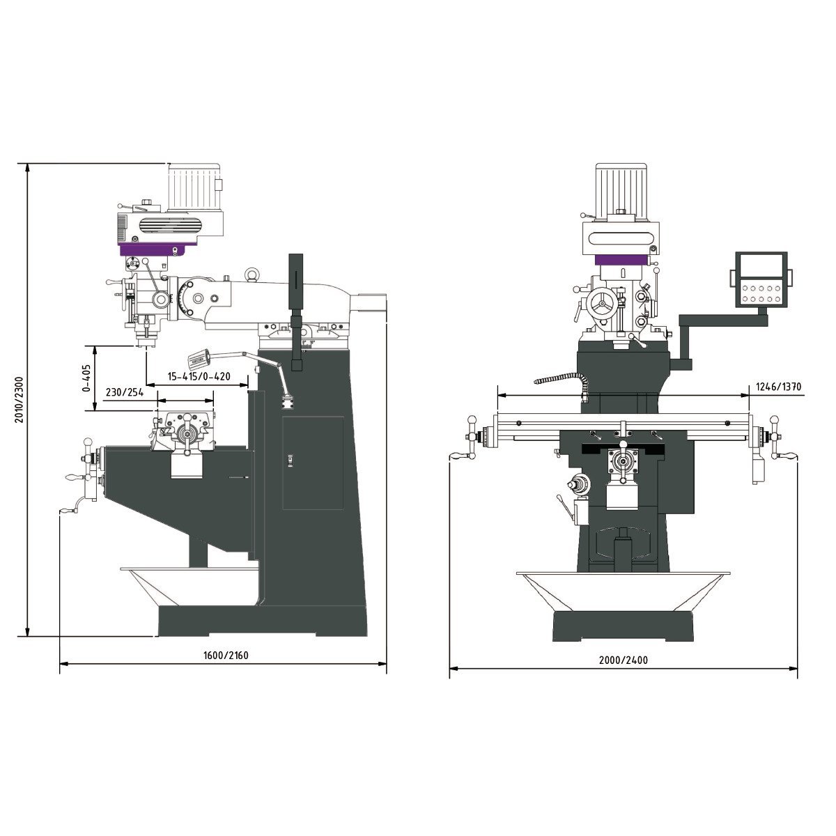 Bohr-Fräsmaschine Optimum OPTImill MF 2-B