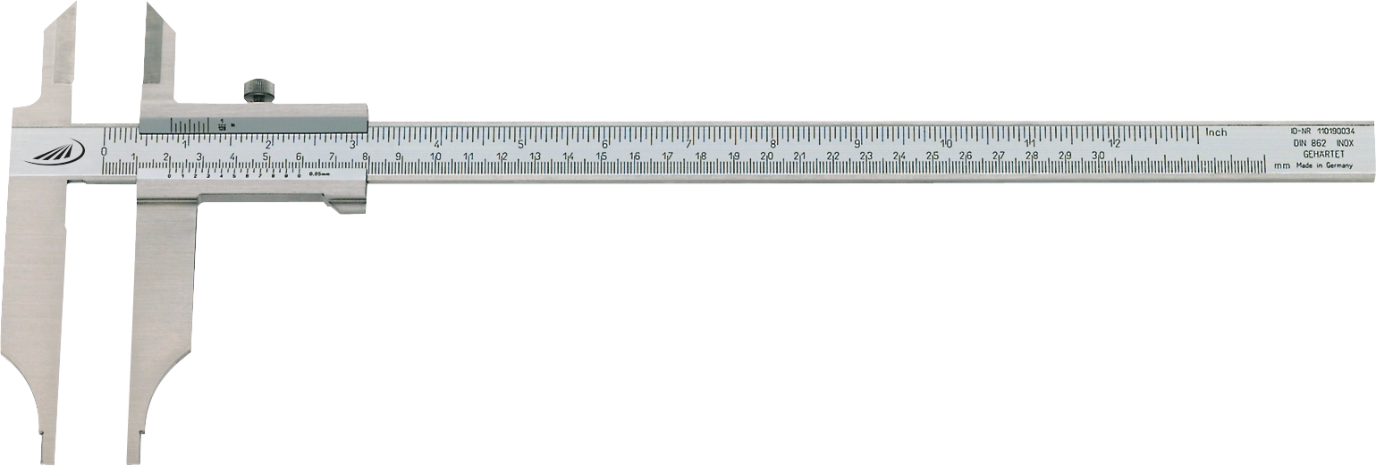 Werkstattmessschieber ohne Messerspitzen Abl. 0,05mm DIN862E ohne Spitzen mit Werkszertifikat MB1000mm