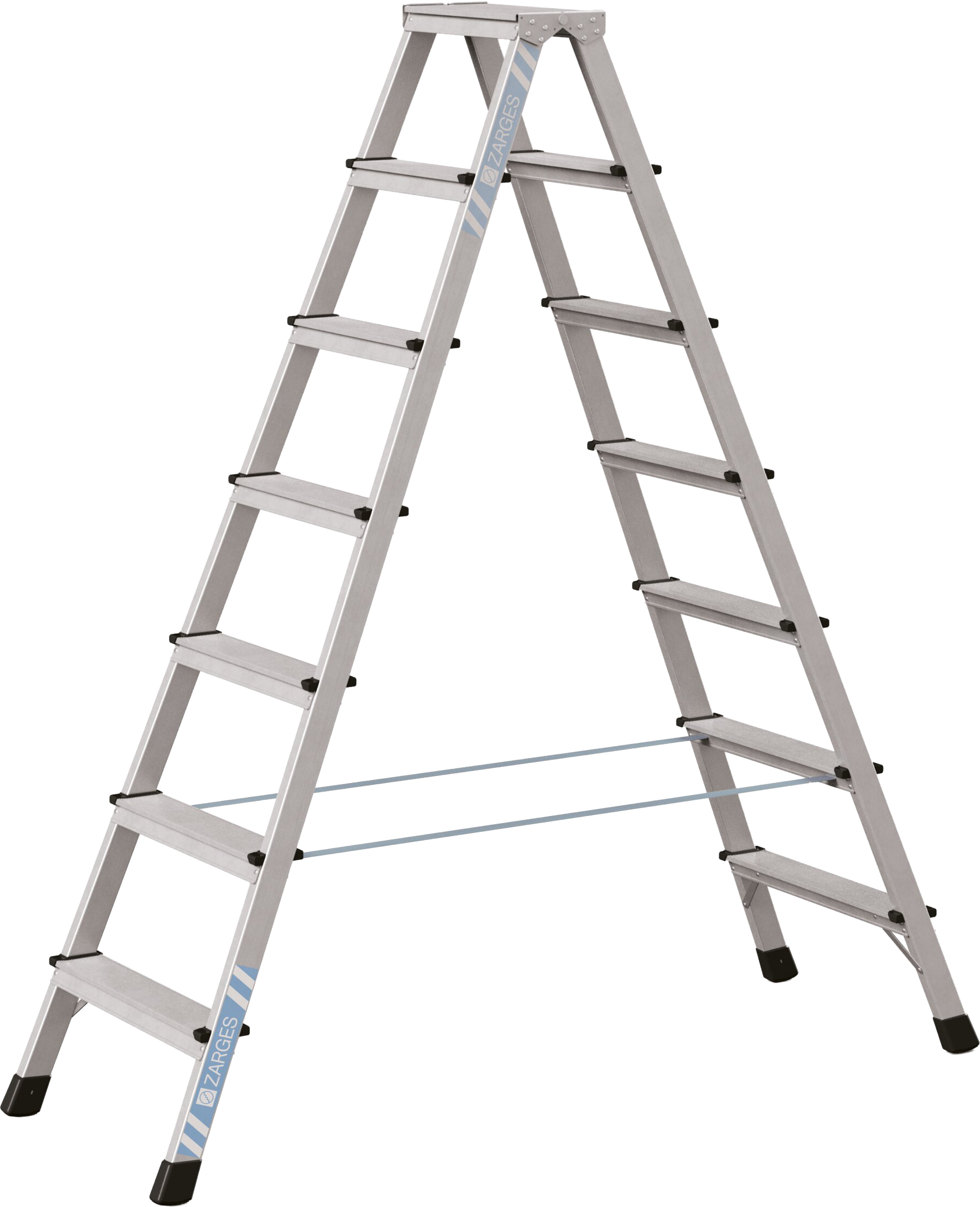 Stehleiter Stufen genietet L1,74m 2x7 Arbeitshöhe 3,25m