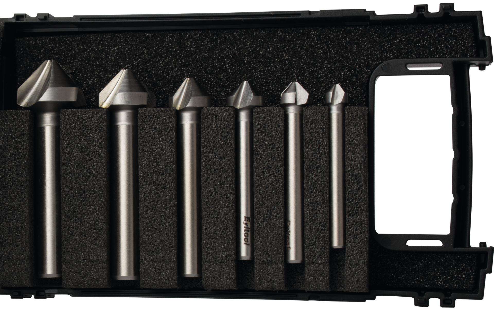 Kegelsenker 90° Satz HSS DIN335-C in Eyltool-Kassette D6,3-8,3-10,4-12,4-16,5-20,5mm Kegelsenker 90° Satz HSS DIN335-C in Eyltool-Kassette D6,3-8,3-10,4-12,4-16,5-20,5mm