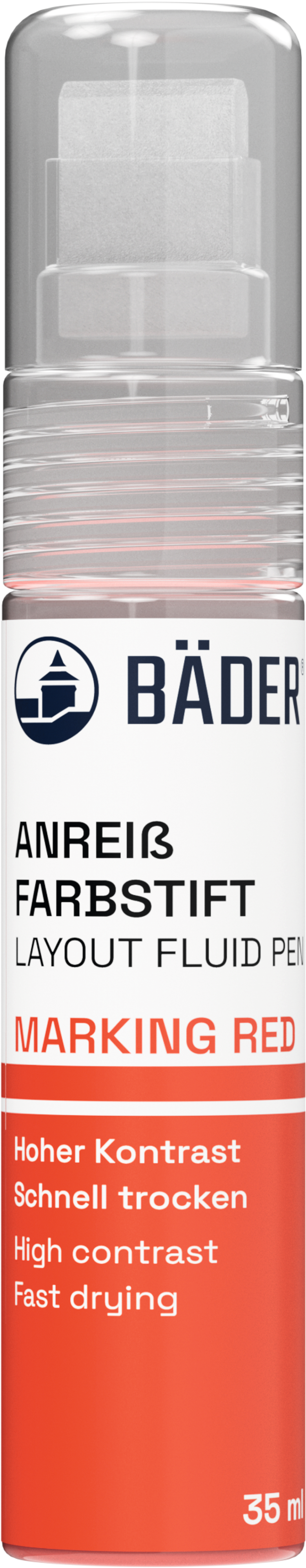 Anreißfarbstift 35ml rot/transparent