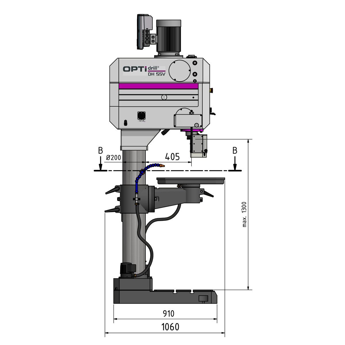 Getriebebohrmaschine Optimum OPTIdrill DH 55V