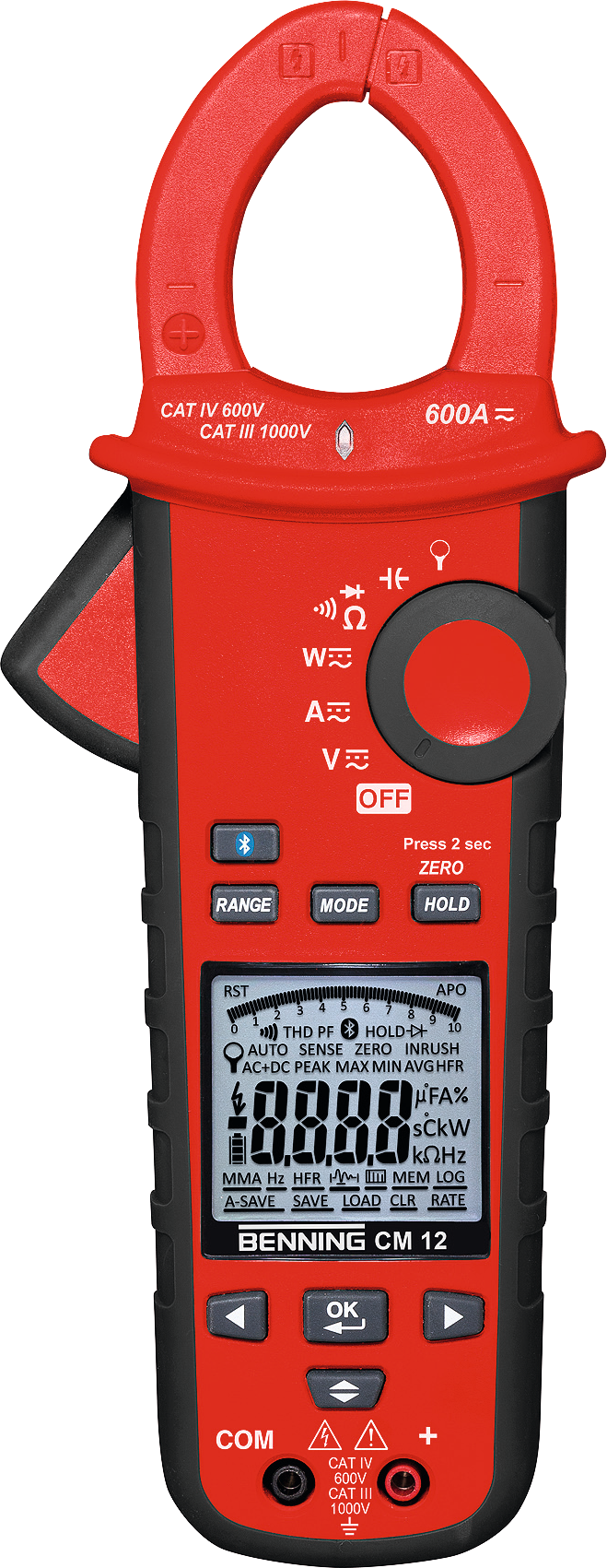 Stromzange Digital-TrueRMS-Stromzange CM 12 bis 1000 V AC/DC Stromzange Digital-TrueRMS-Stromzange CM 12 bis 1000 V AC/DC
