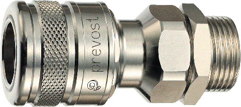 Industrie-Kupplung 1/2" AG mit Wasserstop Industrie-Kupplung 1/2" AG mit Wasserstop