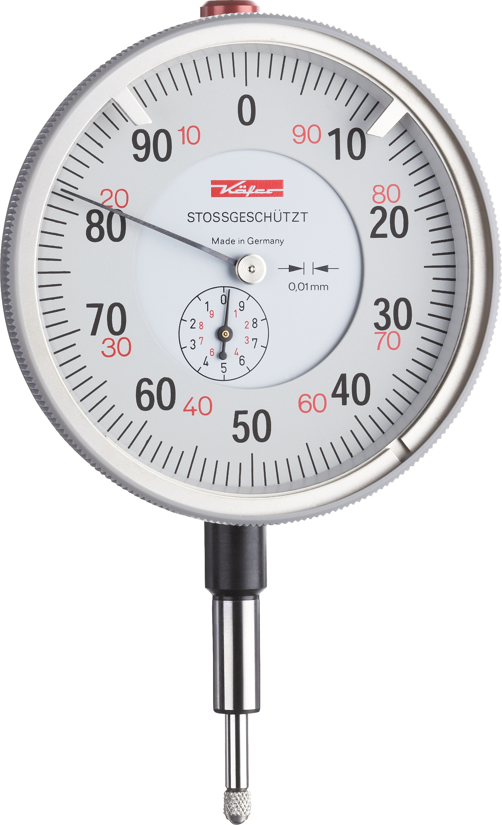 Messuhr stoßgeschützt Abl. 0,01mm ZU1mm Werksnorm MS10mm AD80mm