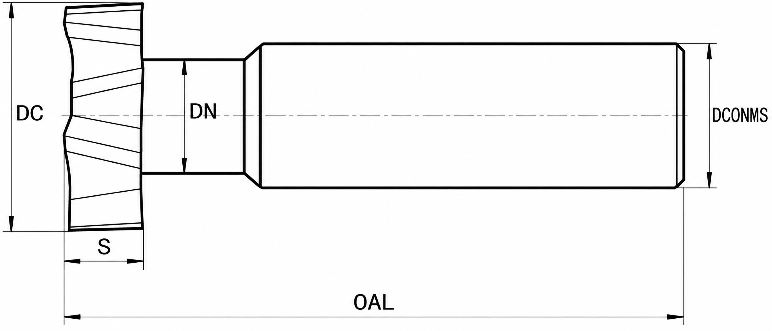 Eyltool T-Nutenfräser kreuzverzahnt HSSE L 57 mm Z6 DIN 851 / DIN 1835-B Ø 12,5 × 6 mm
