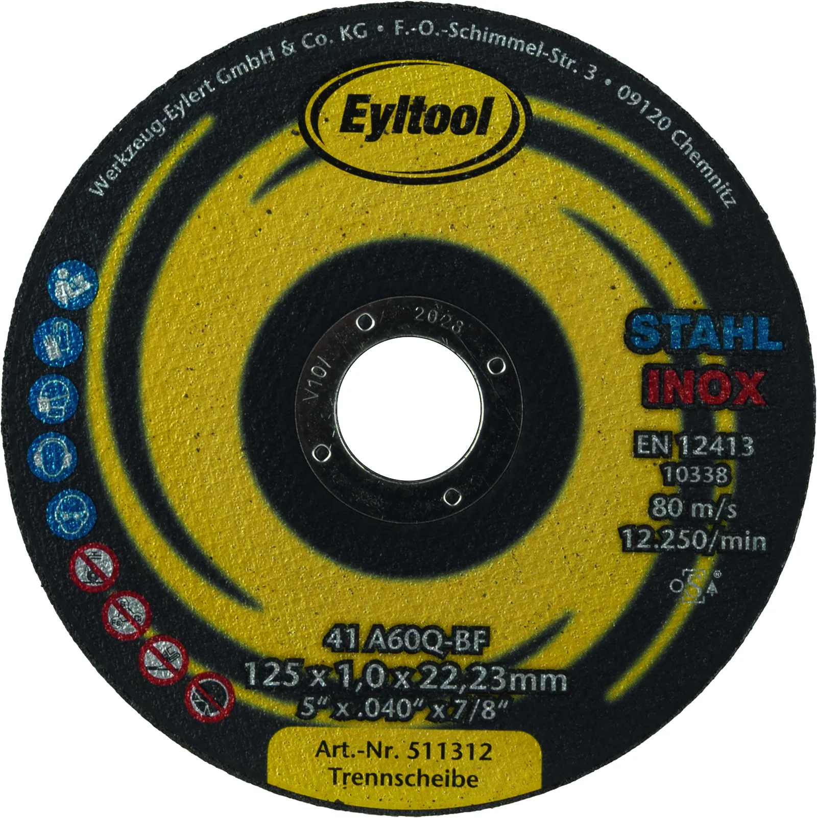 Eyltool Trennscheibe Stahl/Edelstahl Ø125 x 1,0 mm
