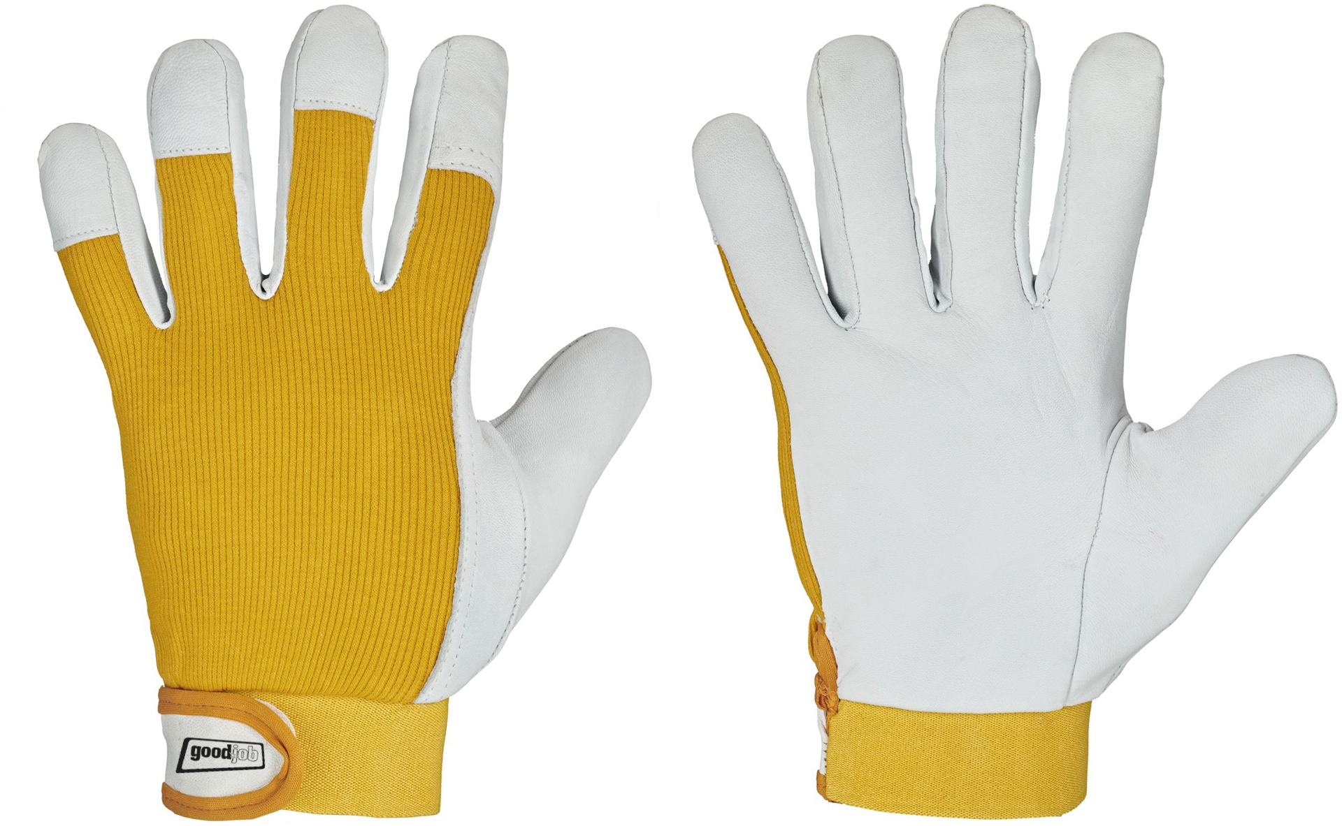 Winterhandschuh Nappaleder Nitril weiß/gelb Gr. 8