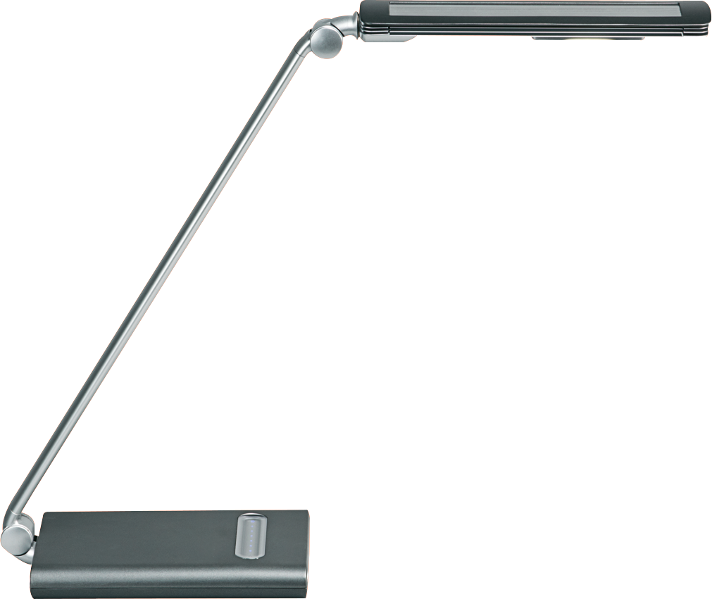 Arbeitstischlampe LED dimmbar mit Standfuß silber Arbeitstischlampe LED dimmbar mit Standfuß silber