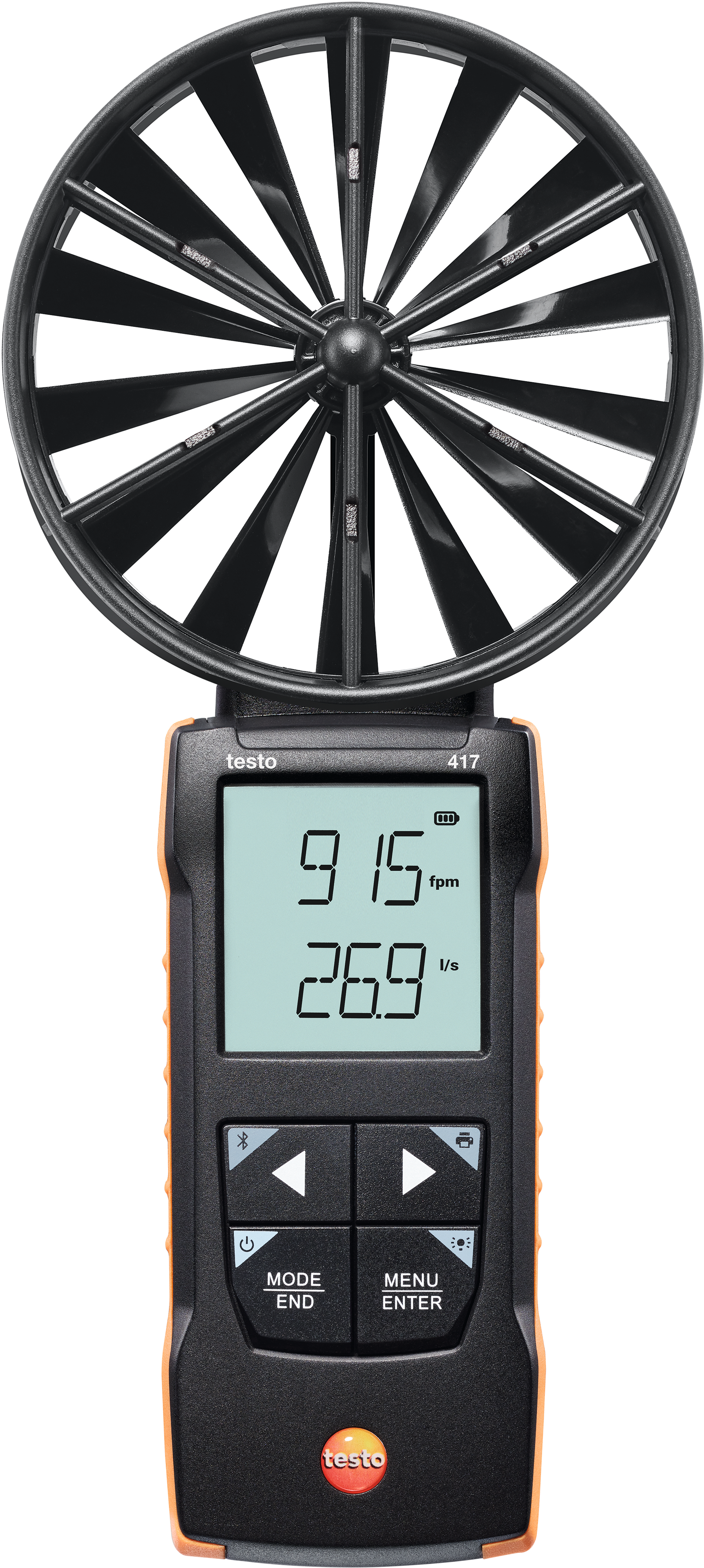 testo 417 – Digitales 100 mm-Flügelrad-Anemometer mit App-Anbindung