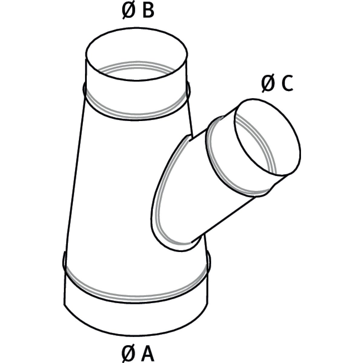 Abzweigstück 45° Holzkraft Ø 160/120/80