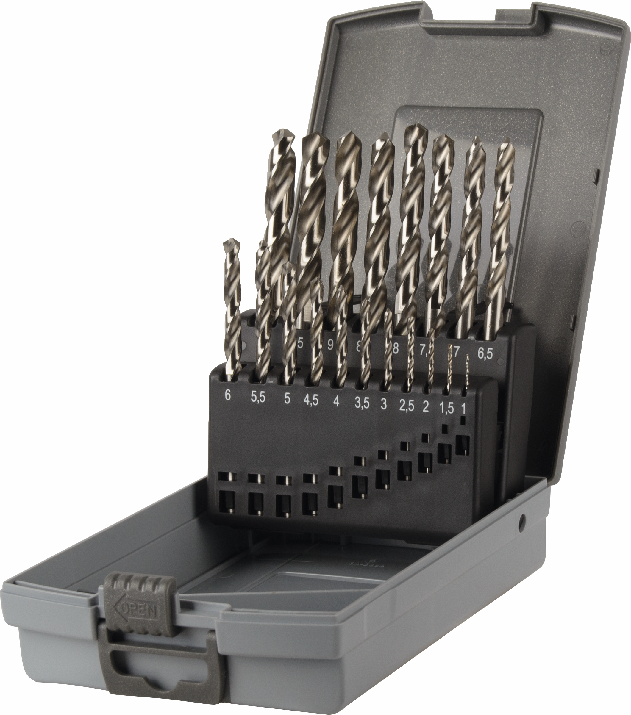 Eyltool Spiralbohrer-Satz HSS geschliffen Typ N 118° DIN 338 19-tlg. Ø 1–10 mm
