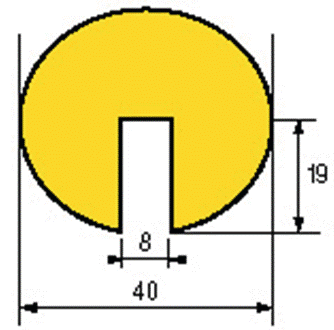 Warnschutz schwarz/gelb L1m Innenmaß 40mm Warnschutz schwarz/gelb L1m Innenmaß 40mm