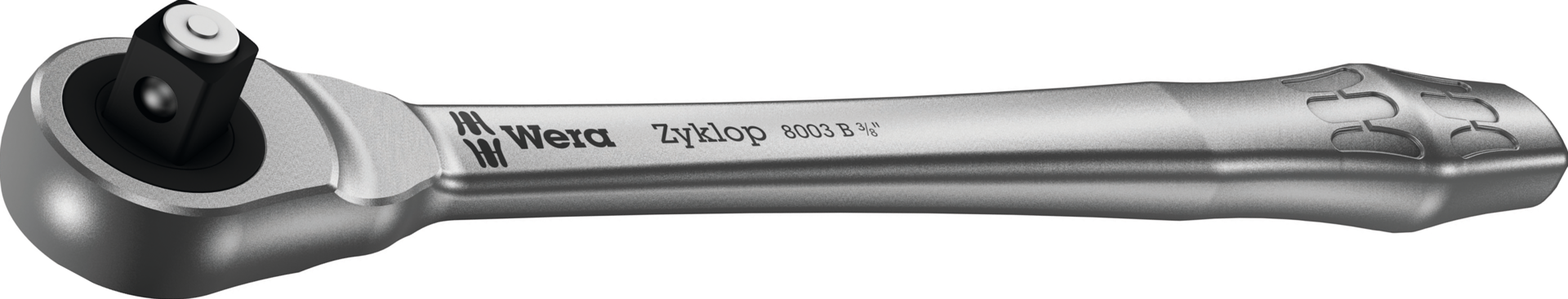 Knarre Durchsteckvierkant 3/8" Zyklop Metall Push 76 Zähne L222mm