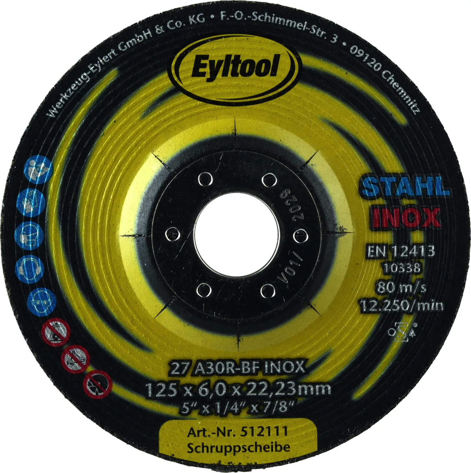 Eyltool 2in1 Schruppscheibe Ø125 × 6 mm Stahl/Edelstahl gekröpft