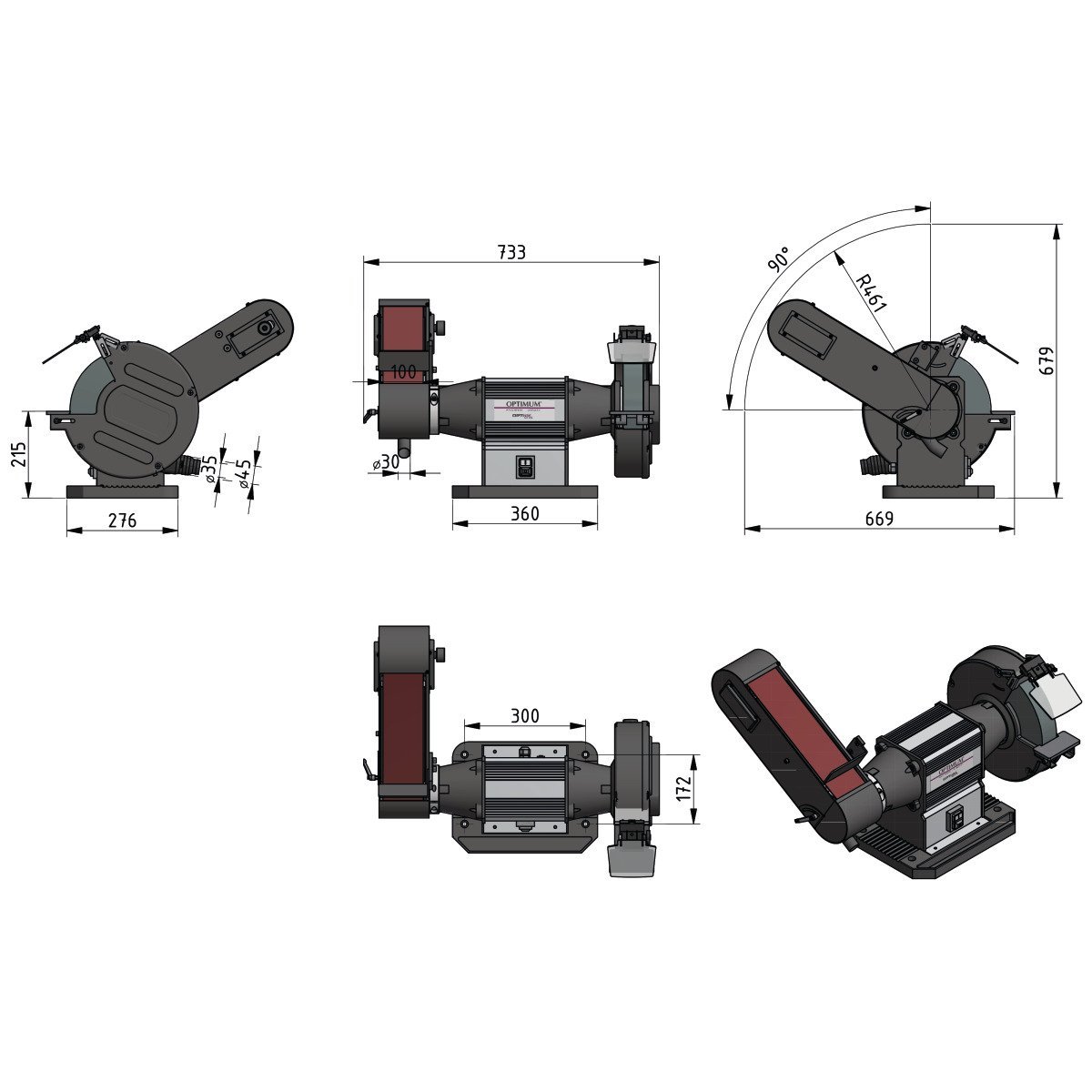 Universalschleifmaschine Optimum OPTIgrind GU 30S