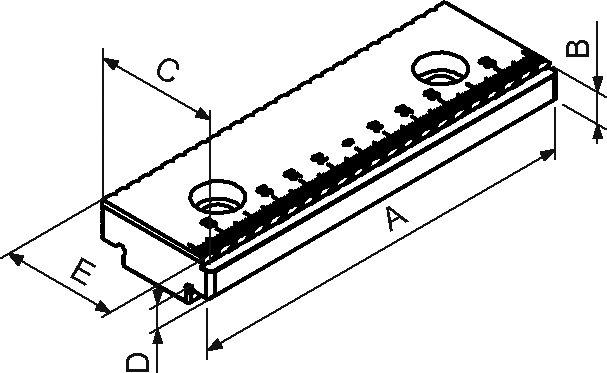 Backe glatt, geriffelt Backenbreite 160mm für Spanner hydraul.+mechan.