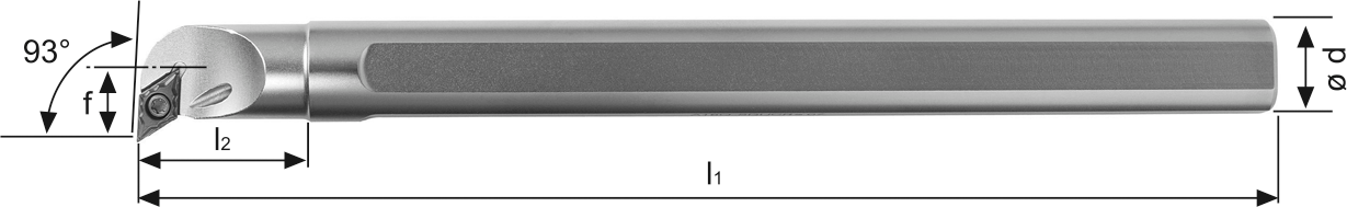 Bohrstange SDUC 93° IK Innenbearbeitung für DC.. 11.. WSP A32SSDUCL11 Stahl-Schaft links