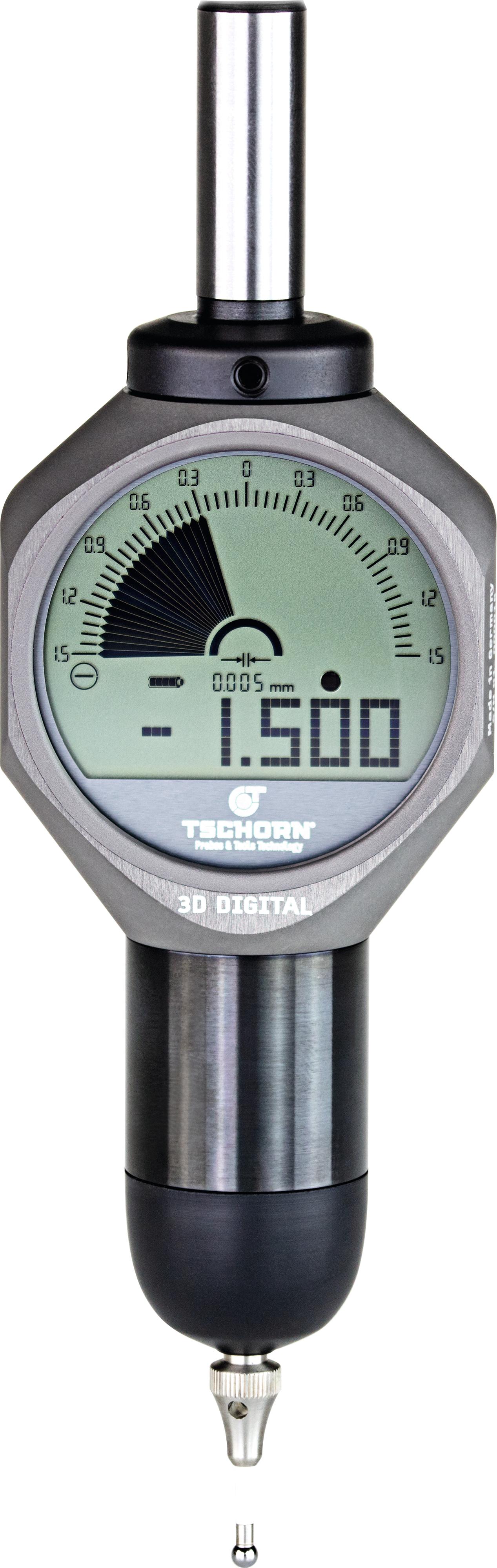 3D-Taster Analog/Digital NL139mm S12mm Abl.0,005mm mit kurzem Taster