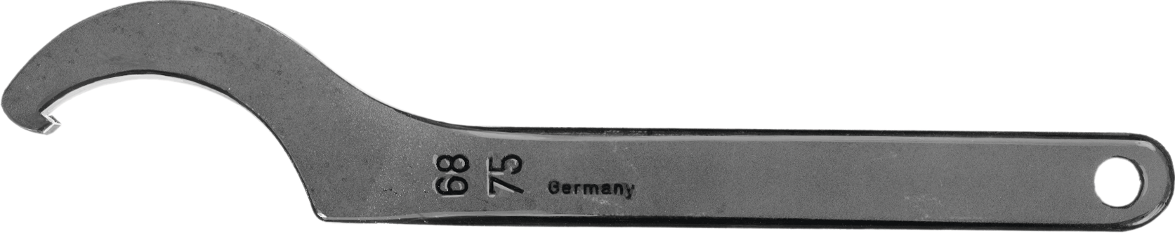 AMF Hakenschlüssel mit Nase DIN 1810 A L 206 mm für Mutterndurchmesser 52–55 mm