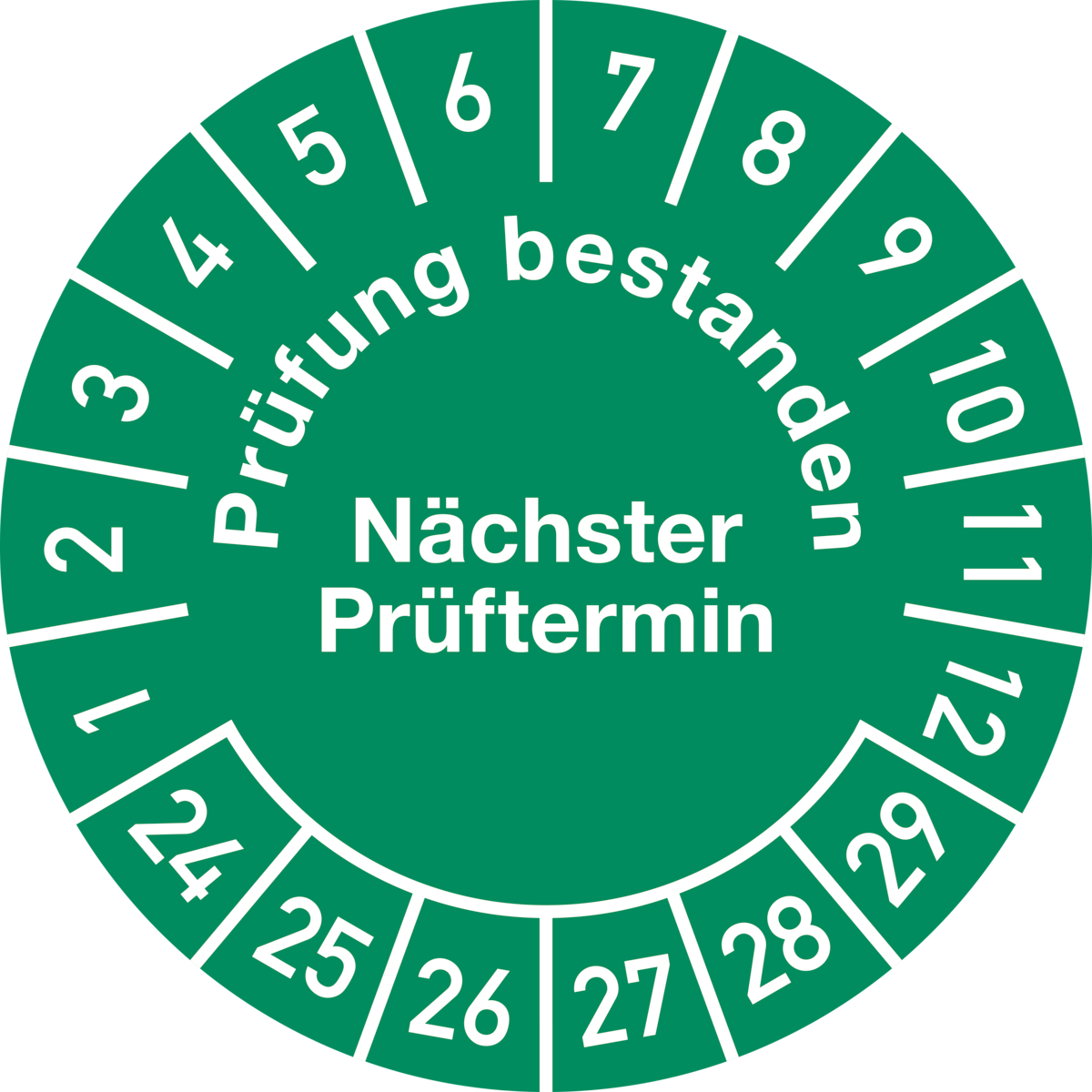 Prüfplakette D1,5cm kalibriert Prüfplakette D1,5cm kalibriert