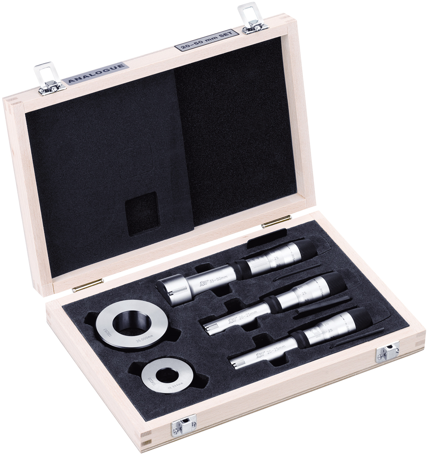 Innenmessschraube Zweipunkt/Dreipunkt XTA Sortiment 3-Punkt-InnenmessschraubenSatz Abl. 0,005mm DIN863-4 inkl.Einstellring MB50-100mm