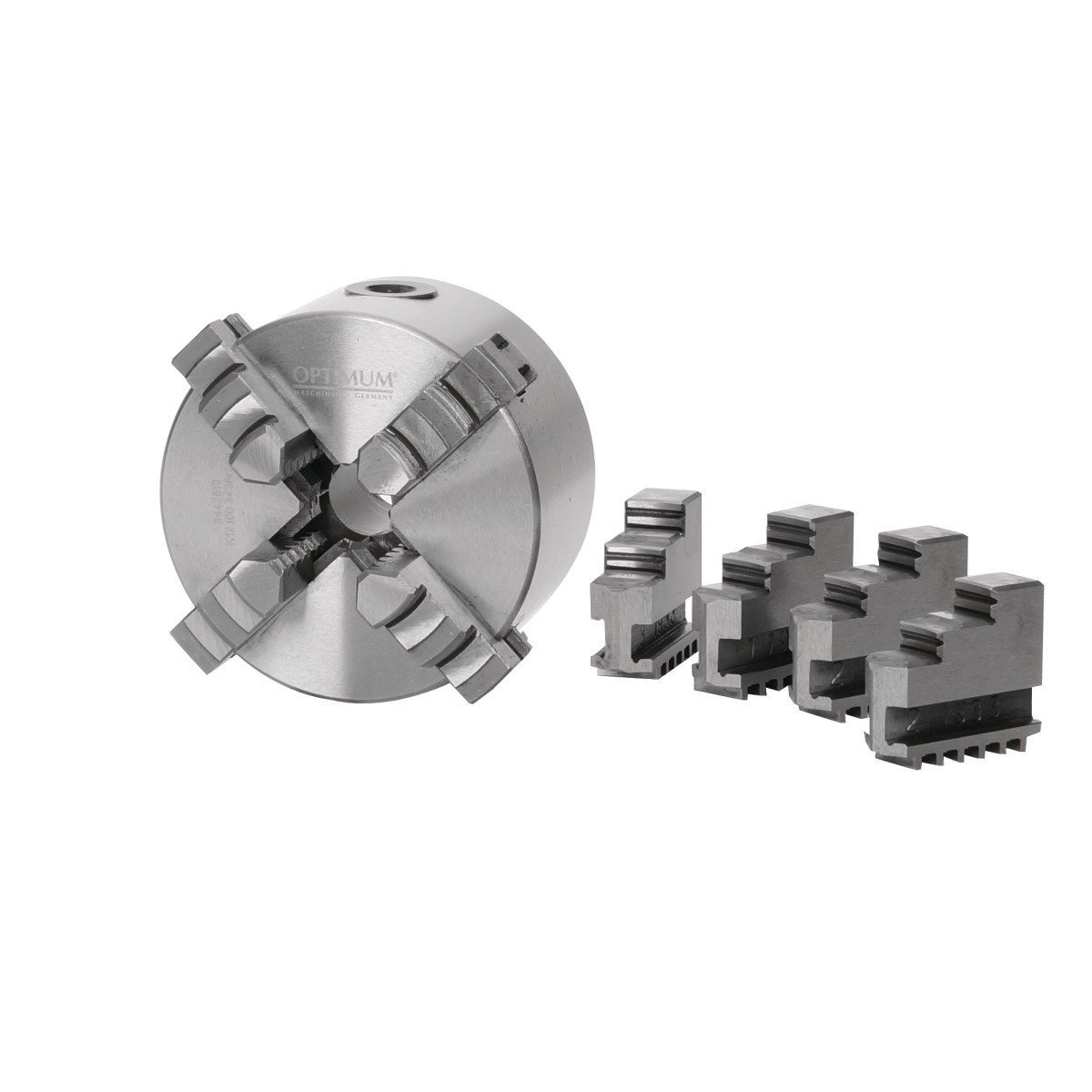 Vierbacken-Drehfutter Guss Camlock Optimum Ø200mm DIN ISO 702-2 Nr.4 einzelspannend