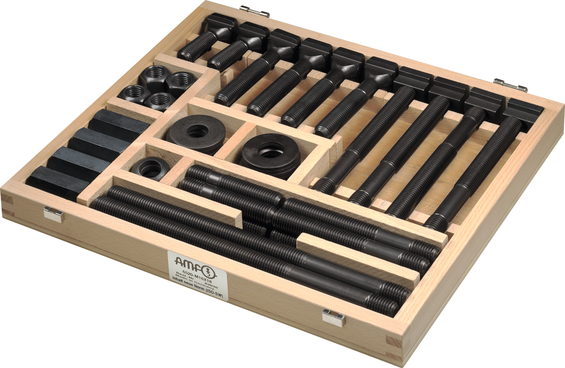 Spannschrauben Sortiment für T-Nuten im Holzkasten mit Klappdeckel M12x14 Spannschrauben Sortiment für T-Nuten im Holzkasten mit Klappdeckel M12x14