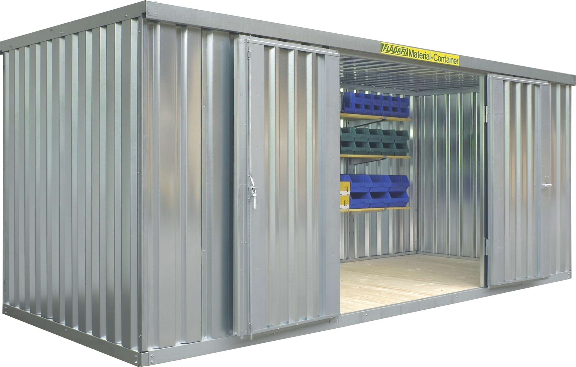 Materialcontainer verzinkt mit Holzfußboden H2150 x T1140 x B2100mm
