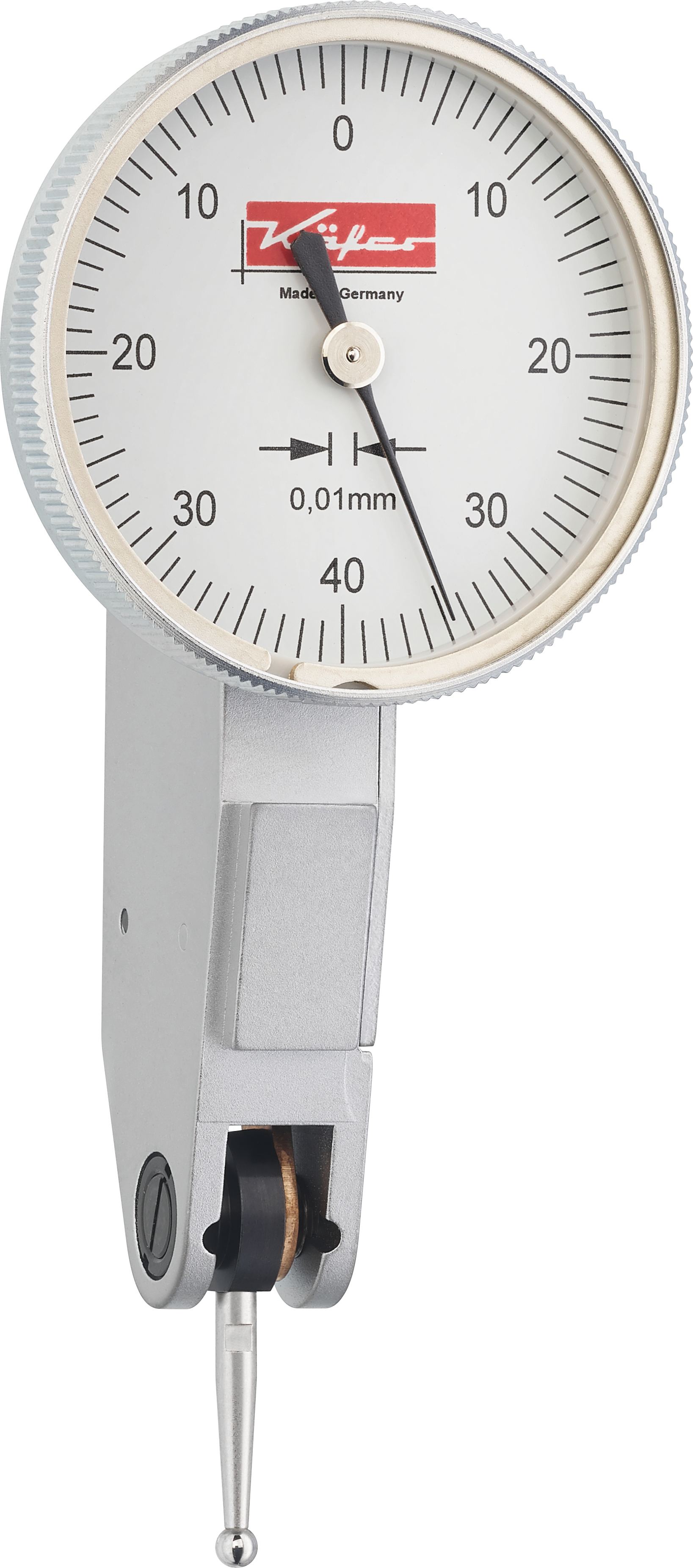 Fühlhebelmessgerät Form A MS0,8mm Abl. 0,01mm L12,8mm AD32mm Schwenkb.240° DIN2270