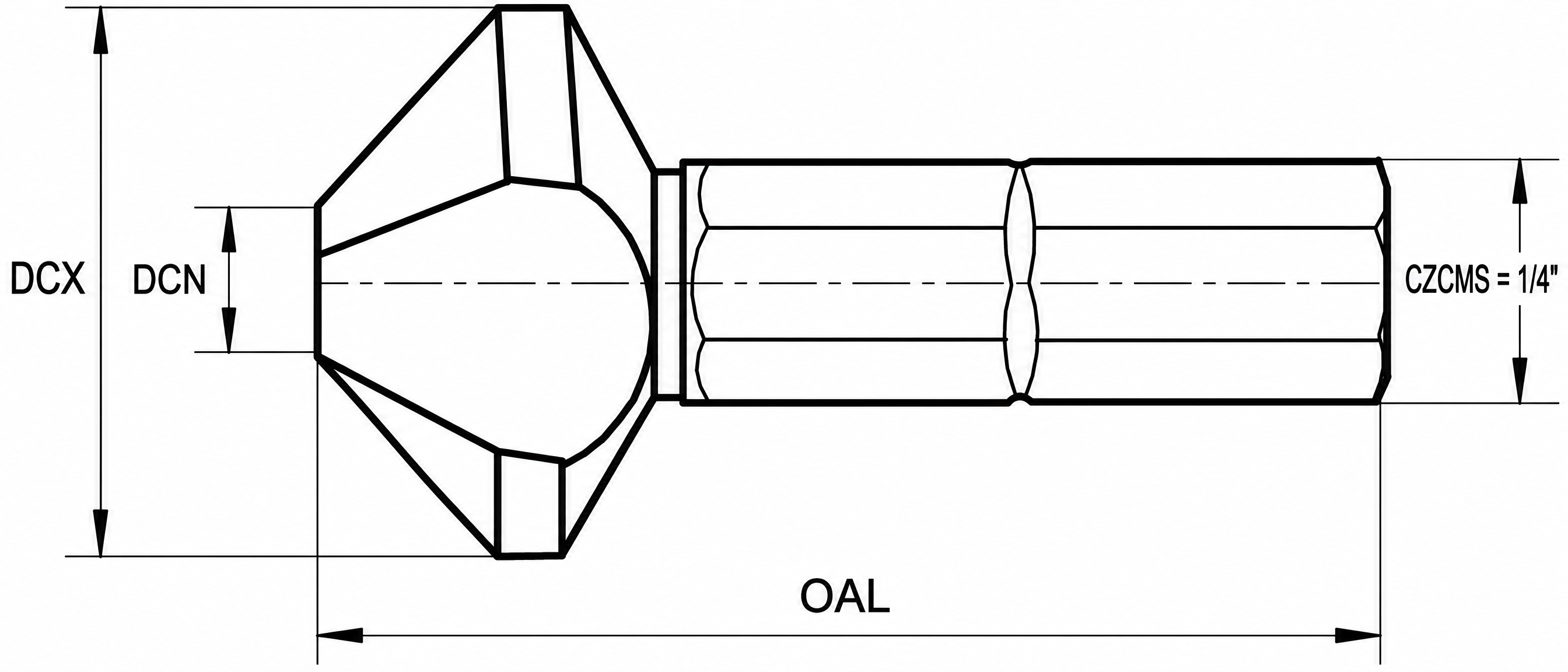 Eyltool Kegelsenker-Bit 90° HSS Werksnorm 1/4"-Sechskantschaft Ø 20,5 mm M10