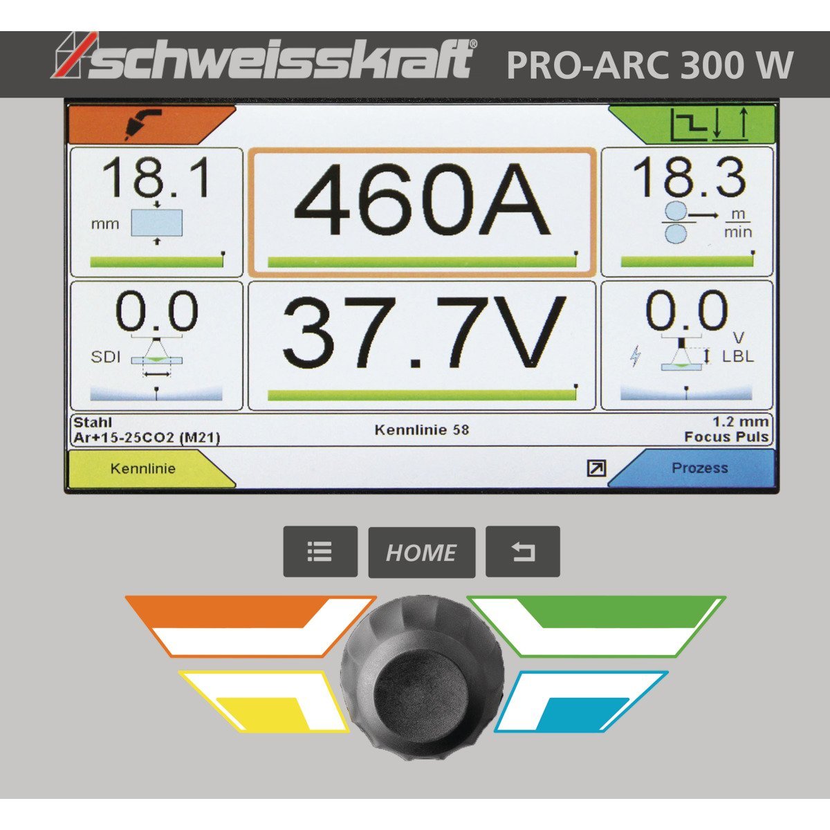 MIG/MAG-Impulsschweißgerät Schweisskraft PRO-PULS 400 WS (FW Profi, BF oben) Set