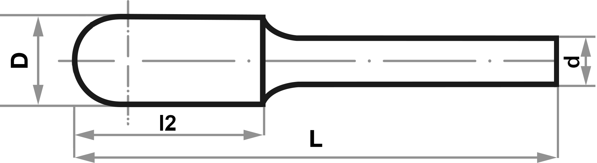 Frässtift HM Aluverzahnung LightFlow Schaft 6mm Kugelzylinderform WRC D6mm L16mm