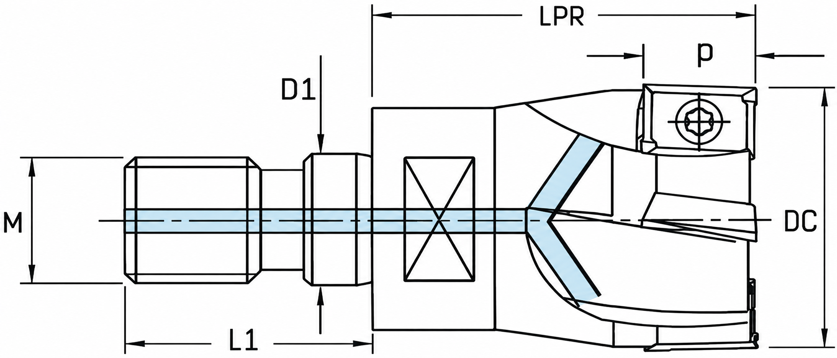 Eyltool Premium Einschraub-Eckfräser Soft M6 Z1 für WSP AP.T 1003 Ø 12 mm