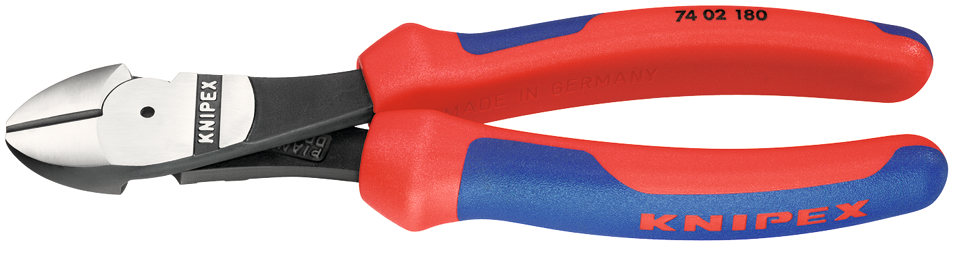 Knipex Seitenschneider Kraft mit Facette und Mehrkomponentengriff DIN ISO 5749 hart bis Ø 3 mm L 200 mm
