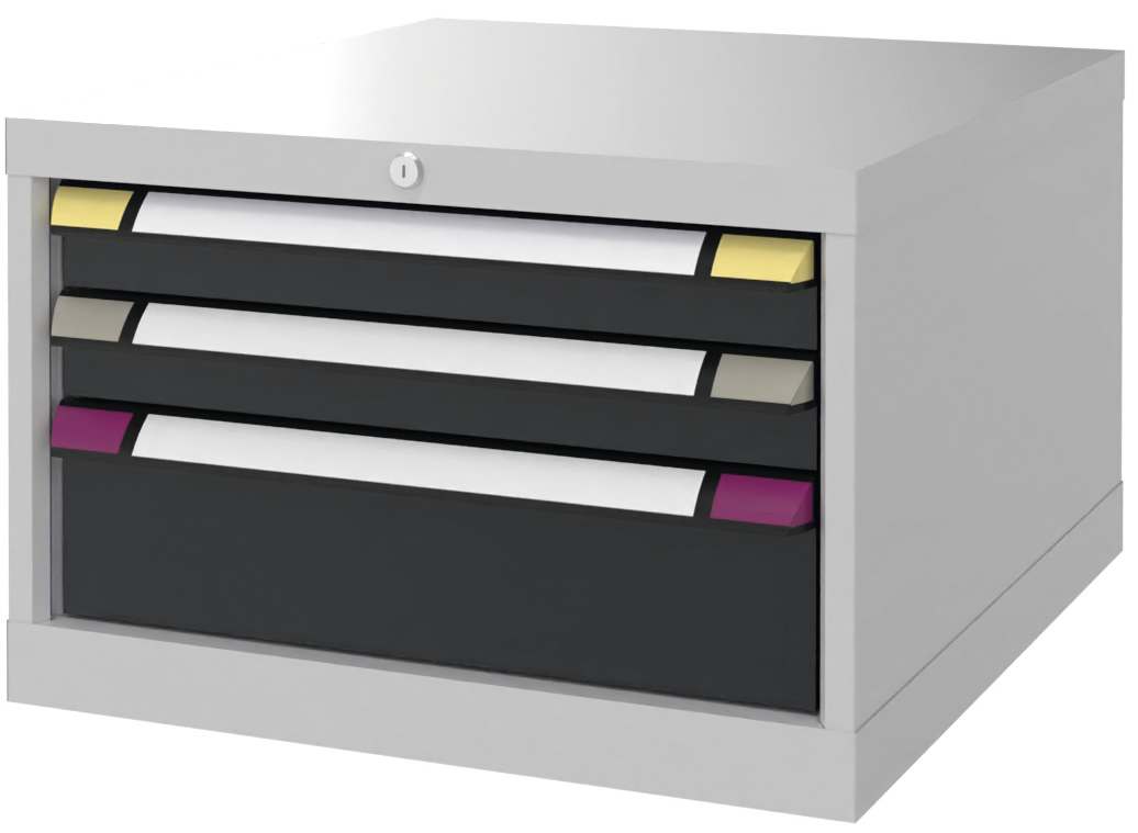 Unterbauschrank Tragfähigkeit 75kg für EYL 4.0 RAL7016/7035 B605 x H180 x T695 mm FH150mm