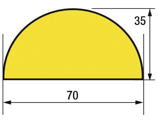 Warnschutz schwarz/gelb L1m Innenmaß 70mmx35mm Warnschutz schwarz/gelb L1m Innenmaß 70mmx35mm