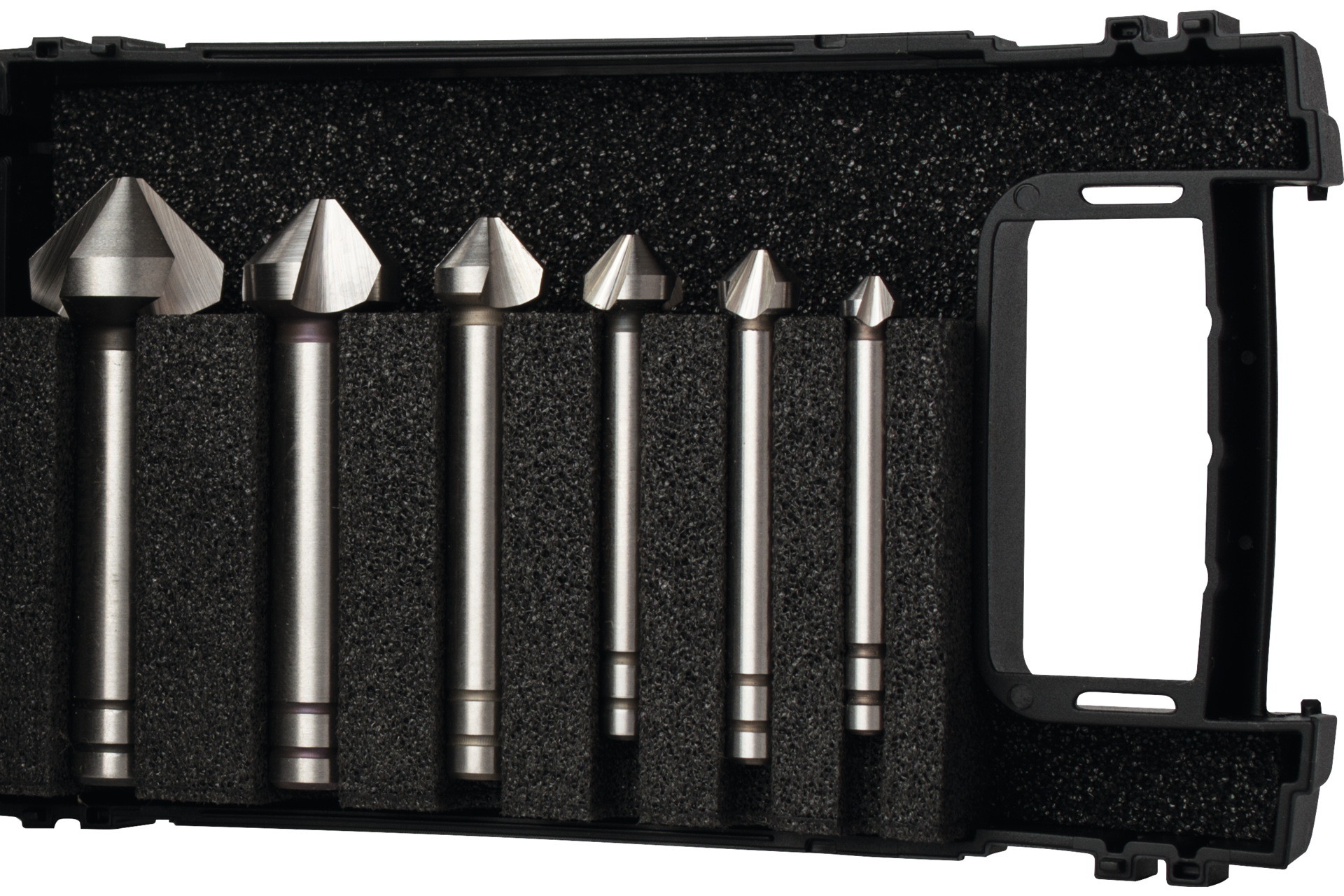 Kegelsenker 90° Satz HSSE-PM DIN335-C in Eyltool-Kassette D6,3-8,3-10,4-12,4-16,5-20,5mm Kegelsenker 90° Satz HSSE-PM DIN335-C in Eyltool-Kassette D6,3-8,3-10,4-12,4-16,5-20,5mm