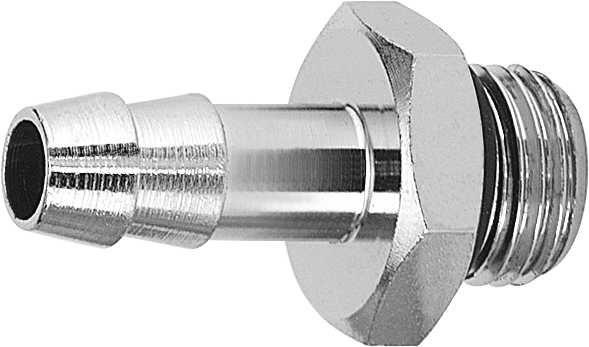 Schlauchtülle Stahl mit AG 1/4" D6mm