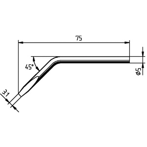 Dauerlötspitze Ersadur 0052JD für Lötkolben 50Watt 3,1mm meißelförmig abgewinkelt