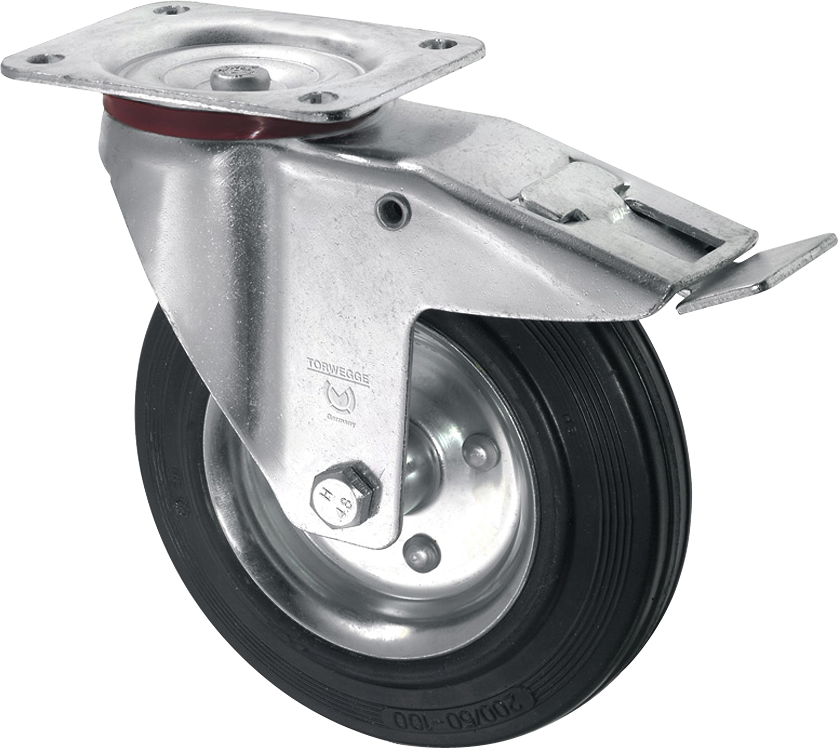 Apparaterolle Vollgummi Lenkrolle 205kg D200mm