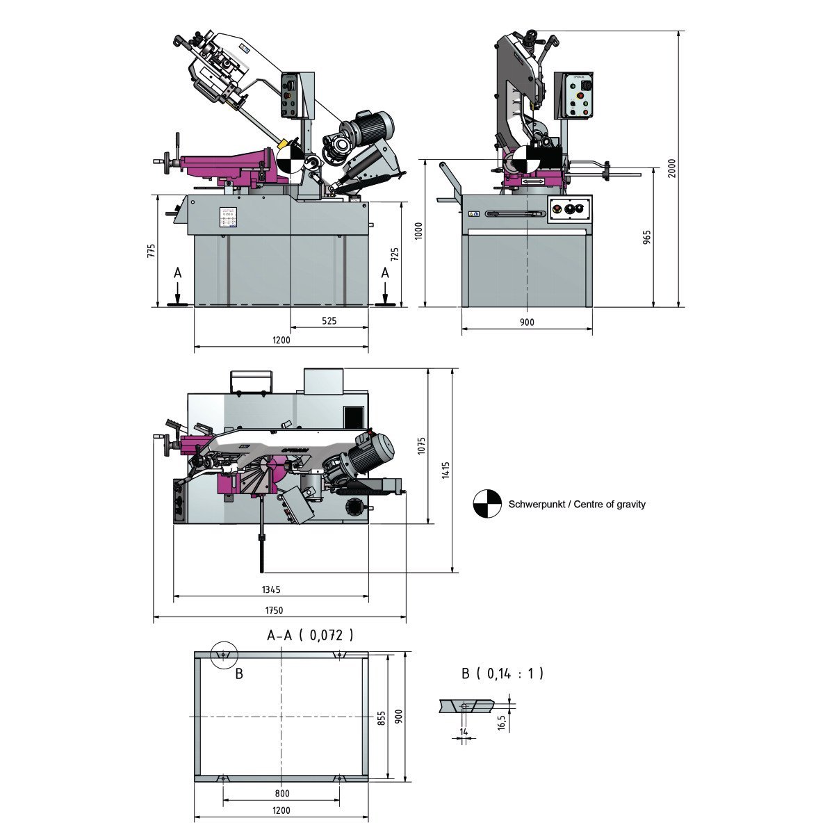 Metallbandsäge Optimum OPTIsaw S 350DG