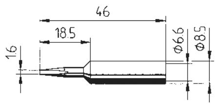 Dauerlötspitze Ersadur 0832YDLF 1,6mm meißelförmig gerade