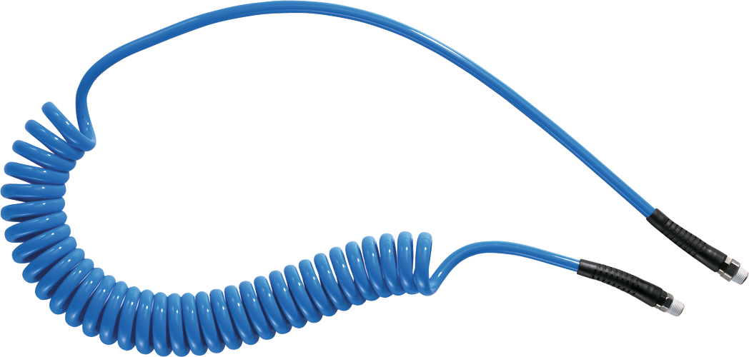 Spiralschlauch Druckluft mit Gewindeanschlüsse 1/4" L4m D5x8mm