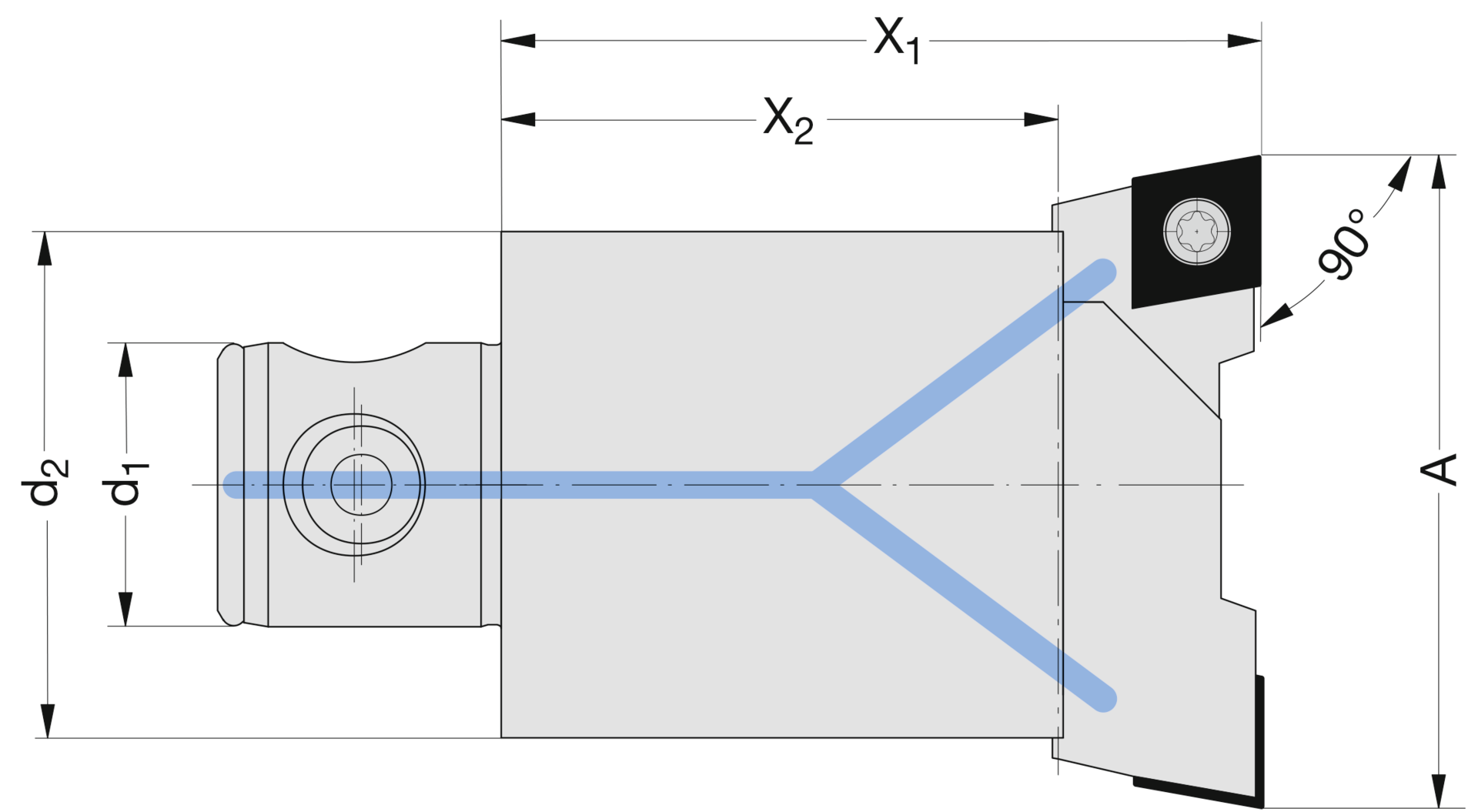 Kerbzahnkörper Ø29-205mm d2xd1 25x14mm x1=56mm Ausdrehbereich 29-37mm