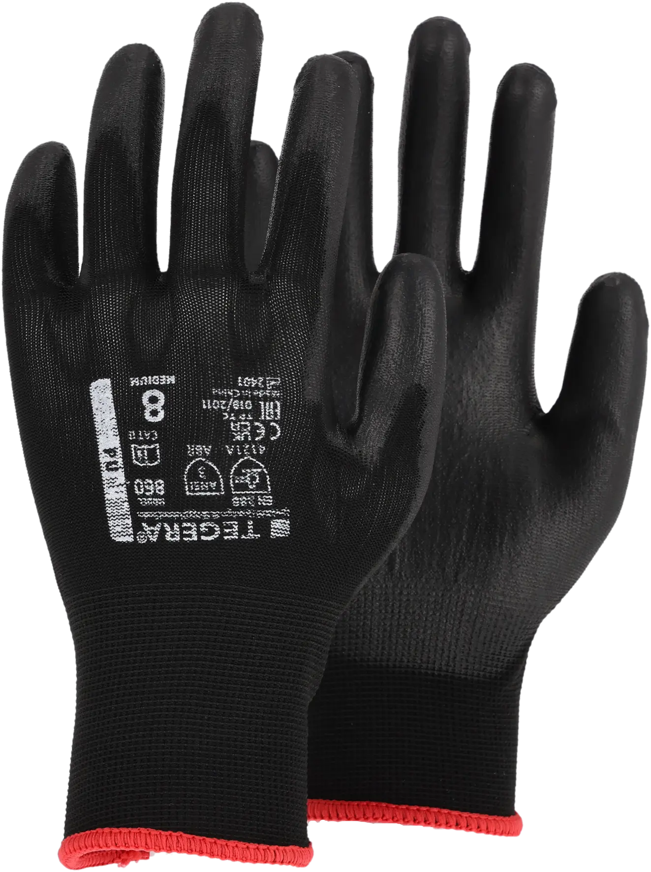 TEGERA 860 Feinstrickhandschuh PU schwarz
