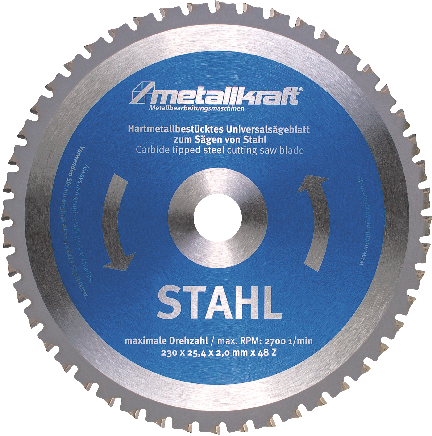 Kreissägeblatt HM für Metall D230x25,4mm Z48 Stahl