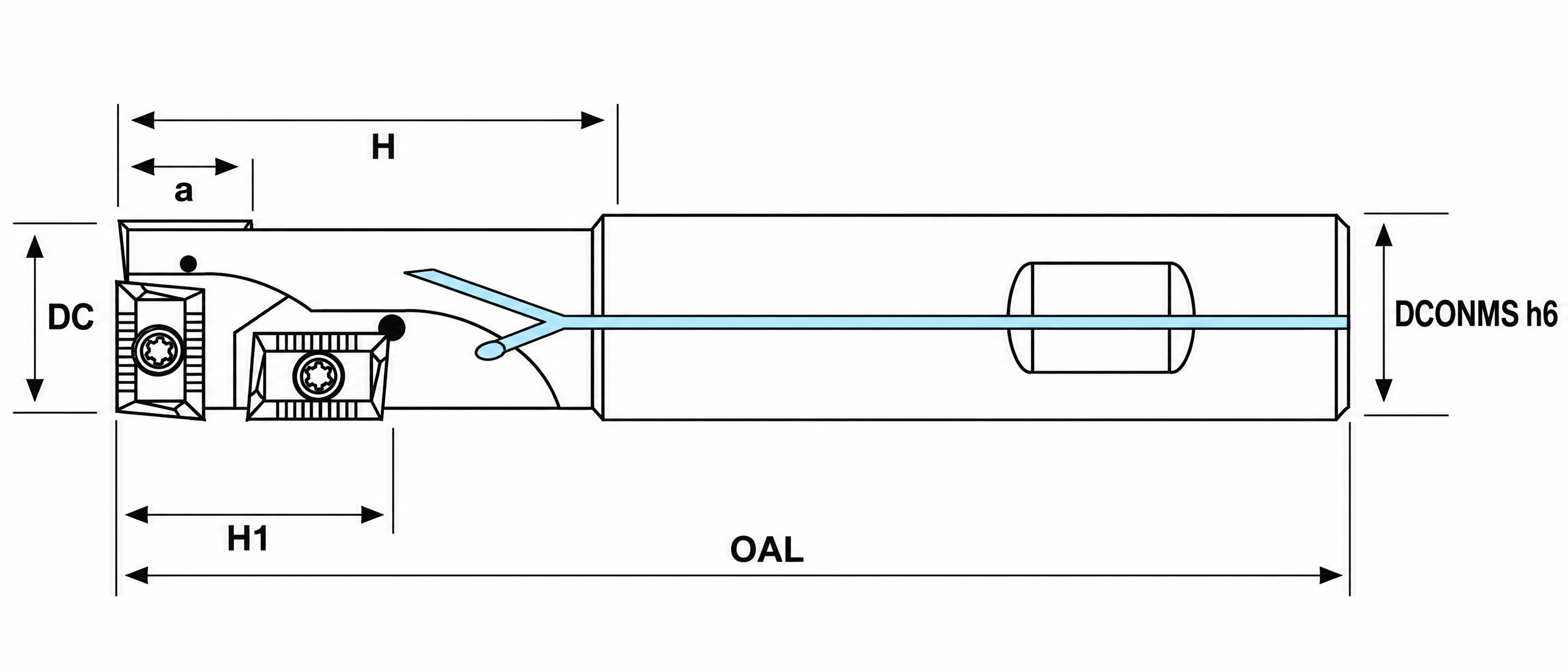Eyltool Premium Einschraub-Eckfräser Soft M6 Z2 IK für WSP AP.T 0602 Ø 10 mm